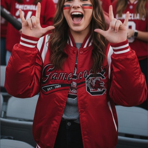 South Carolina Gamecocks Varsity Jacket | Wear by Erin Andrews | Women's S - Picture 2 of 16